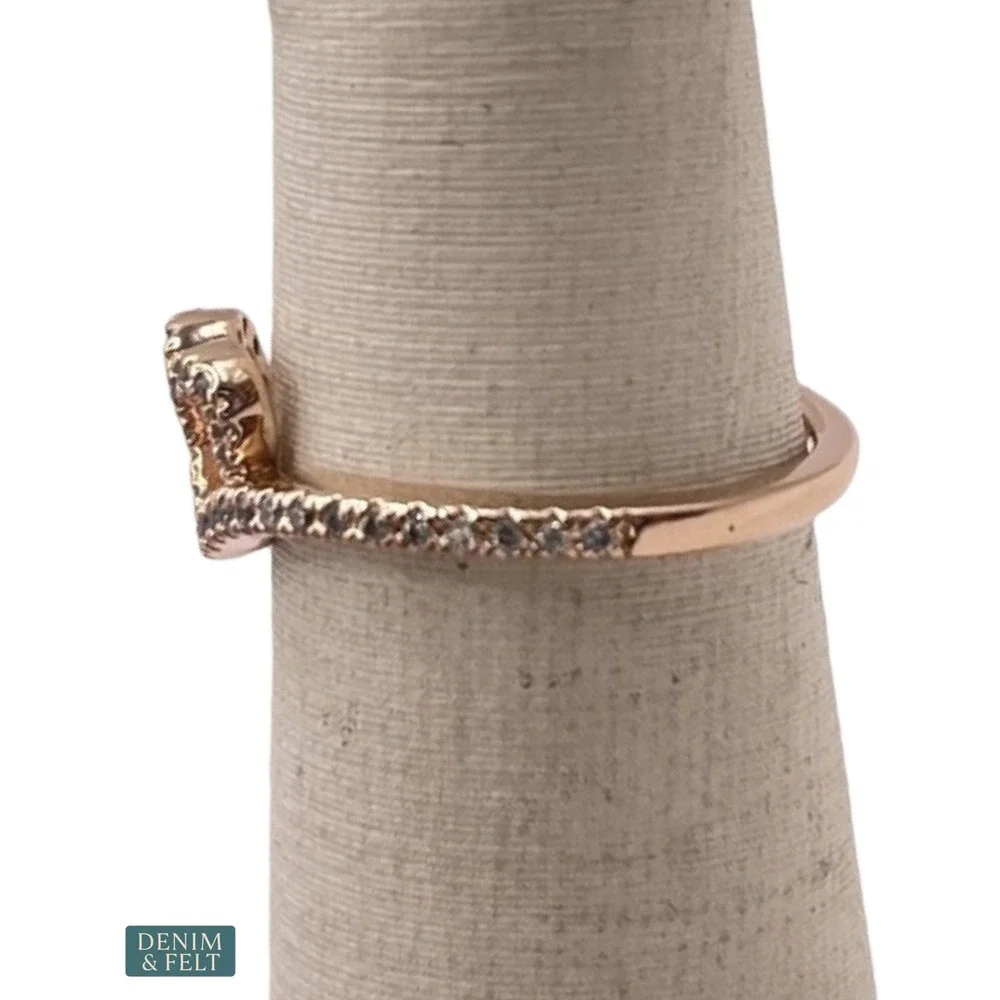 NEW Pandora Wishbone Sparkling Heart Ring Romantic Size 5